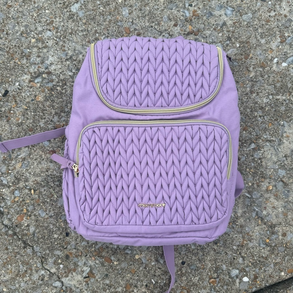 Brand new mommore diaper backpack purple quilted